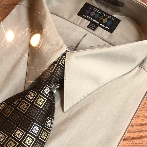Alexander Julian Colours Dress Shirt & Silk Tie - Picture 10 of 15